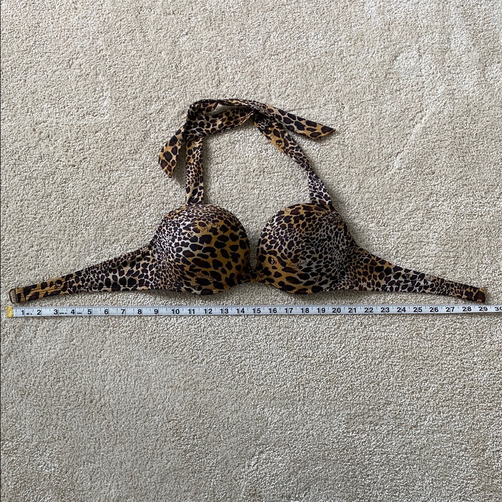 Leopard Print Halter Bikini Top